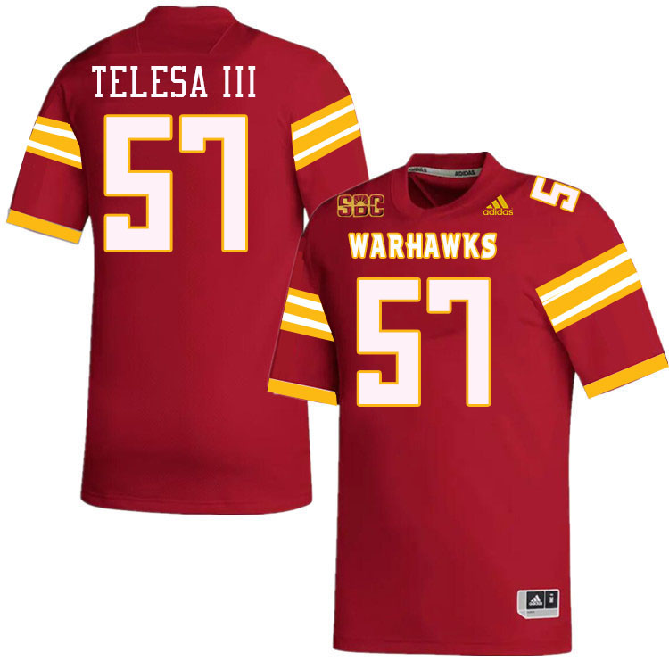 #57 Sam Telesa III Louisiana-Monroe Warhawks College Football Jerseys Stitched-Red